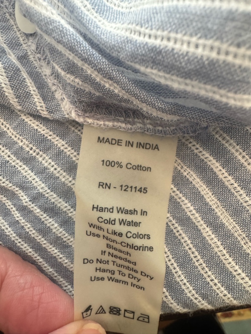 Light Gray Striped Button-Down Shirt with Chest Pocket - Picture 5 of 5